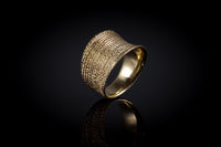 Gold Plated Sterling Silver Handcrafted Flow Saddle Ring