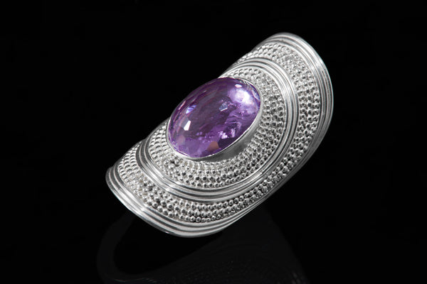 Sterling Silver Handcrafted Cleopatra Amethyst Ring