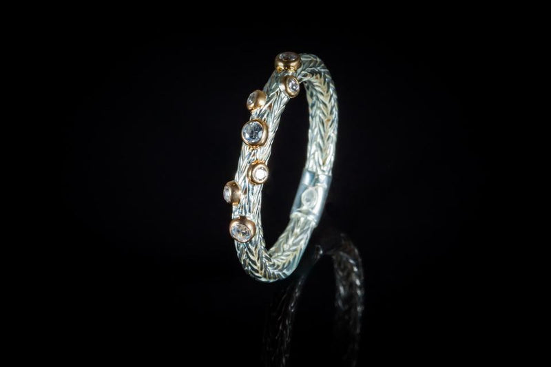 Sterling Silver Handcrafted Natalli Ring with Cubic Zirconia