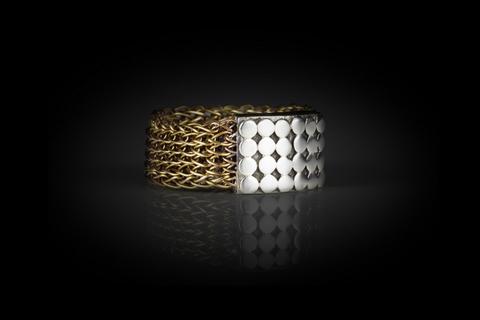 Sterling Silver and Woven Brass Wire Handcrafted Sumba ring